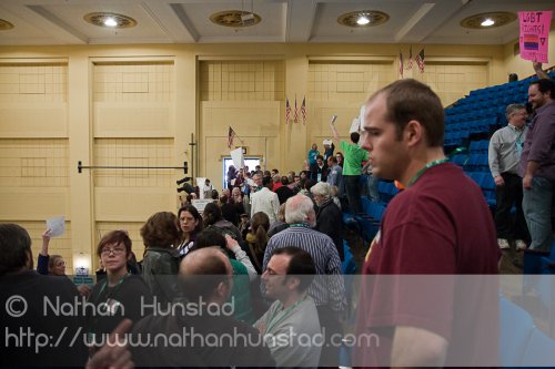 The uncommitted subcaucuses moved to the balcony